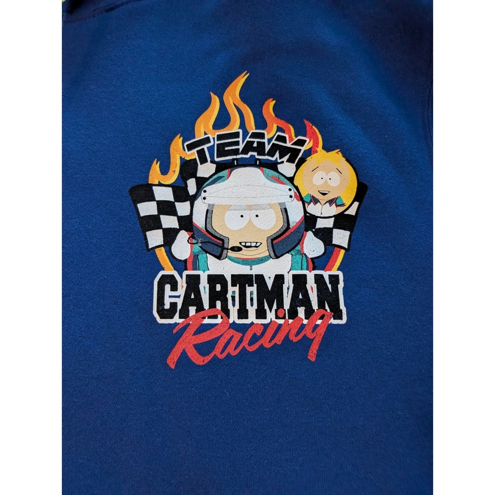 South Park Team Cartman Racing Hoodie‎ Blue Sweatshirt Mens 2XL NASCAR Style